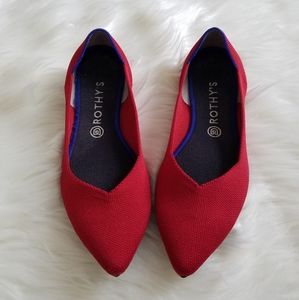 Rothy's Chili Red Pointed-Toe Flats Size 11